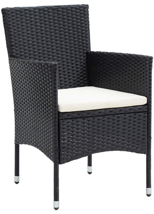 Tuinstoelen 4 st poly rattan zwart