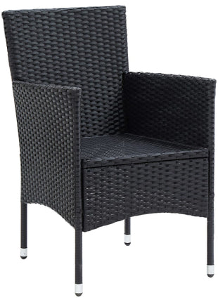 Tuinstoelen 4 st poly rattan zwart