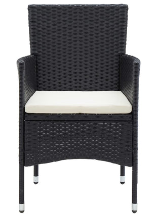 Tuinstoelen 4 st poly rattan zwart