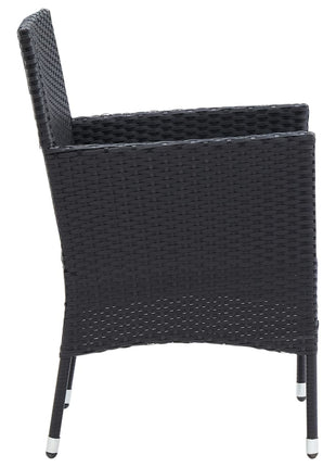 Tuinstoelen 4 st poly rattan zwart