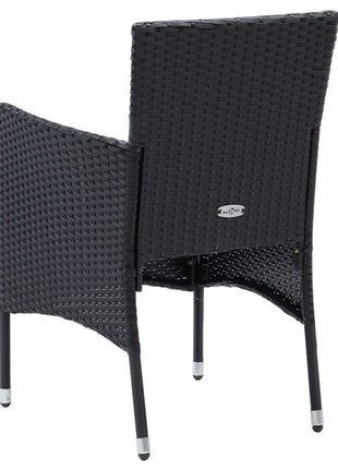 Tuinstoelen 4 st poly rattan zwart