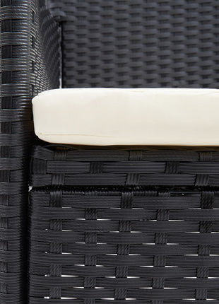 Tuinstoelen 4 st poly rattan zwart