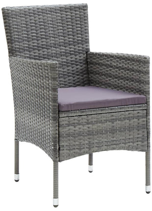Tuinstoelen 4 st poly rattan grijs