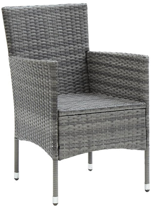 Tuinstoelen 4 st poly rattan grijs