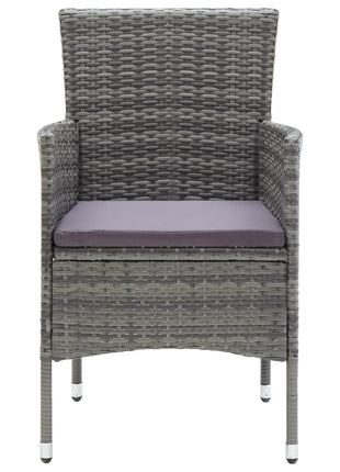 Tuinstoelen 4 st poly rattan grijs