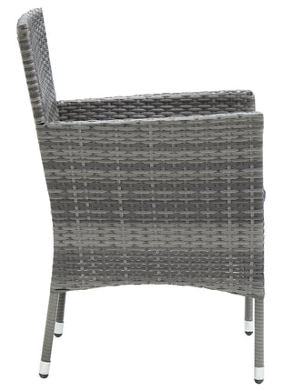 Tuinstoelen 4 st poly rattan grijs