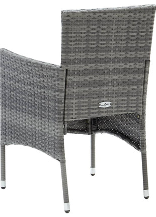 Tuinstoelen 4 st poly rattan grijs