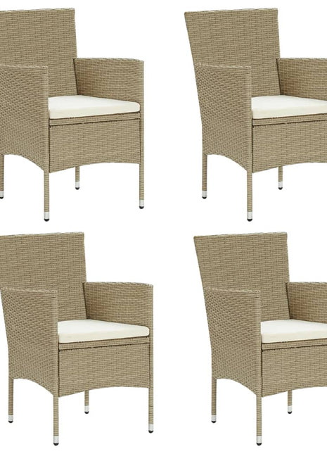 Tuinstoelen 4 st poly rattan beige