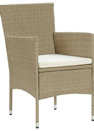 Tuinstoelen 4 st poly rattan beige