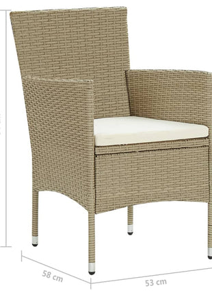 Tuinstoelen 4 st poly rattan beige