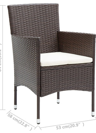 Tuinstoelen 4 st poly rattan bruin