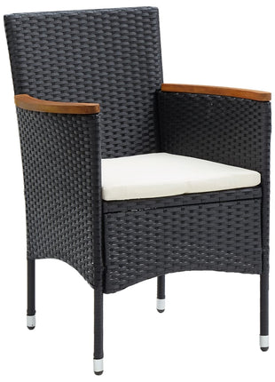 Tuinstoelen 4 st poly rattan zwart