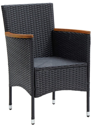 Tuinstoelen 4 st poly rattan zwart
