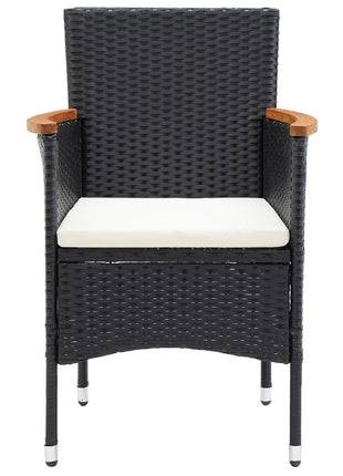 Tuinstoelen 4 st poly rattan zwart