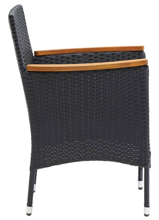 Tuinstoelen 4 st poly rattan zwart