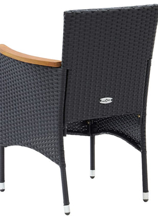 Tuinstoelen 4 st poly rattan zwart