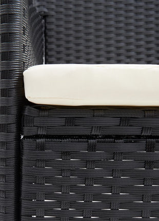 Tuinstoelen 4 st poly rattan zwart