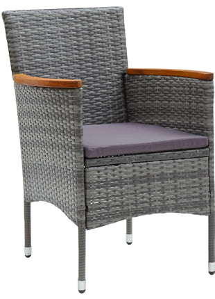 Tuinstoelen 4 st poly rattan grijs