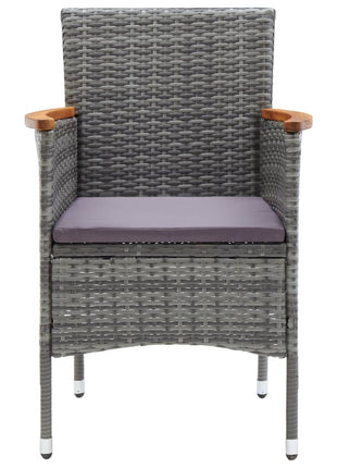 Tuinstoelen 4 st poly rattan grijs