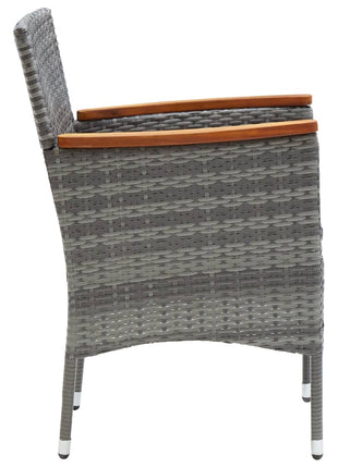 Tuinstoelen 4 st poly rattan grijs