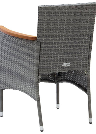 Tuinstoelen 4 st poly rattan grijs