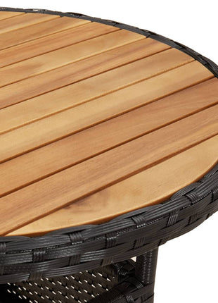 Tuintafel Ø60X75 Cm Acaciahout En Poly Rattan