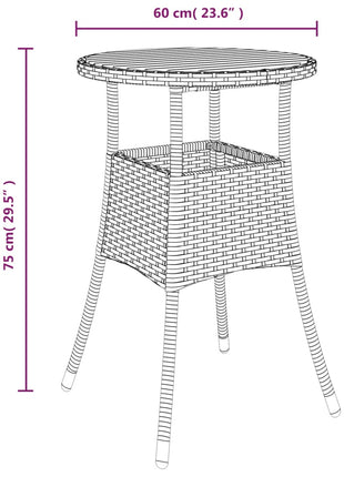 Tuintafel Ø60X75 Cm Acaciahout En Poly Rattan