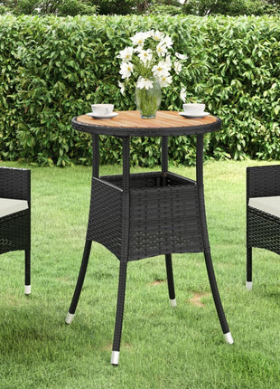 Tuintafel Ø60X75 Cm Acaciahout En Poly Rattan