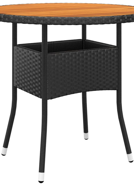 Tuintafel Ø80X75 Cm Acaciahout En Poly Rattan