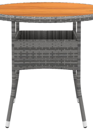 Tuintafel Ø80X75 Cm Acaciahout En Poly Rattan