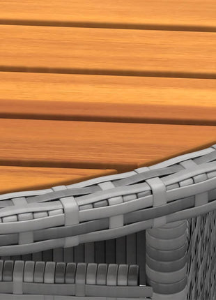 Tuintafel Ø80X75 Cm Acaciahout En Poly Rattan