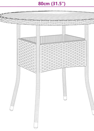 Tuintafel Ø80X75 Cm Acaciahout En Poly Rattan