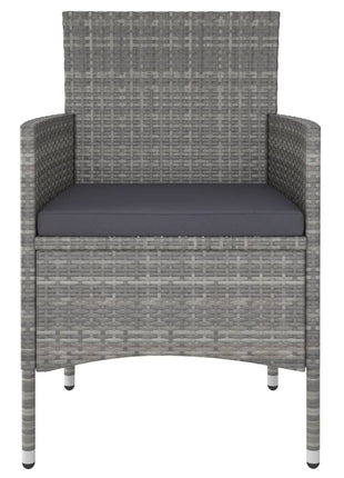 4-delige Tuinstoelen- en voetenbankenset poly rattan grijs