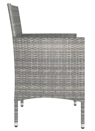 4-delige Tuinstoelen- en voetenbankenset poly rattan grijs