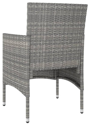 4-delige Tuinstoelen- en voetenbankenset poly rattan grijs