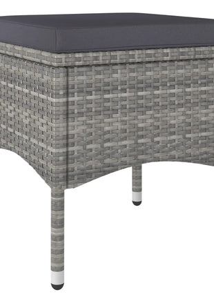 4-delige Tuinstoelen- en voetenbankenset poly rattan grijs