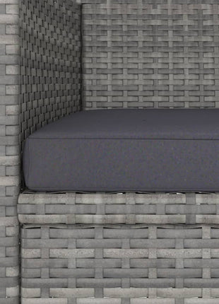 4-delige Tuinstoelen- en voetenbankenset poly rattan grijs