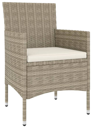 4-delige Tuinstoelen- en voetenbankenset poly rattan beige