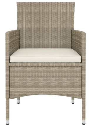 4-delige Tuinstoelen- en voetenbankenset poly rattan beige