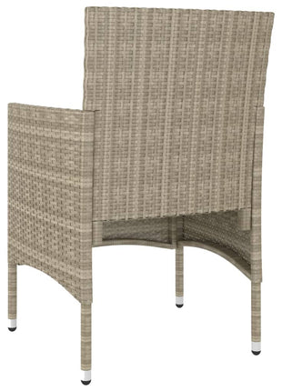 4-delige Tuinstoelen- en voetenbankenset poly rattan beige