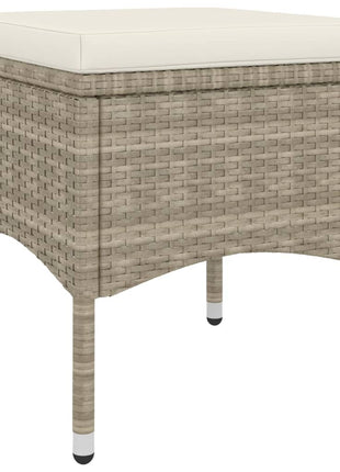 4-delige Tuinstoelen- en voetenbankenset poly rattan beige