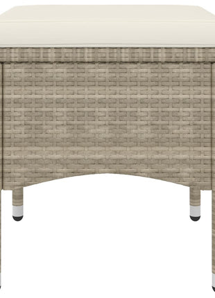 4-delige Tuinstoelen- en voetenbankenset poly rattan beige