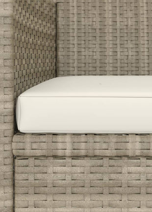 4-delige Tuinstoelen- en voetenbankenset poly rattan beige