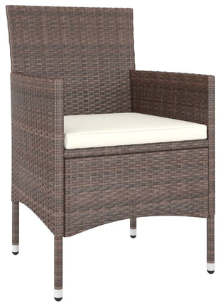 4-delige Tuinstoelen- en voetenbankenset poly rattan bruin