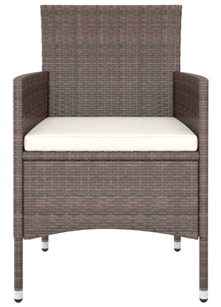 4-delige Tuinstoelen- en voetenbankenset poly rattan bruin