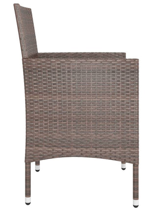 4-delige Tuinstoelen- en voetenbankenset poly rattan bruin