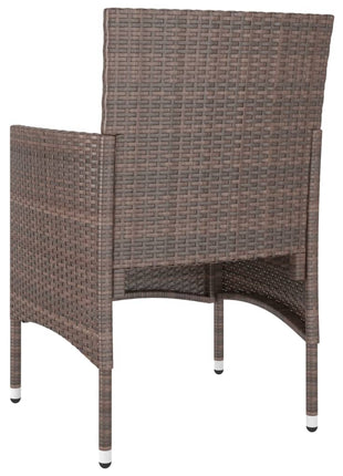4-delige Tuinstoelen- en voetenbankenset poly rattan bruin