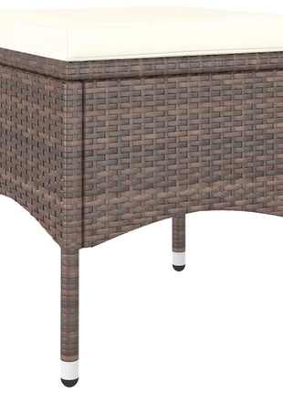 4-delige Tuinstoelen- en voetenbankenset poly rattan bruin