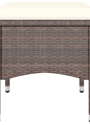 4-delige Tuinstoelen- en voetenbankenset poly rattan bruin