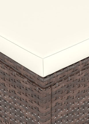 4-delige Tuinstoelen- en voetenbankenset poly rattan bruin